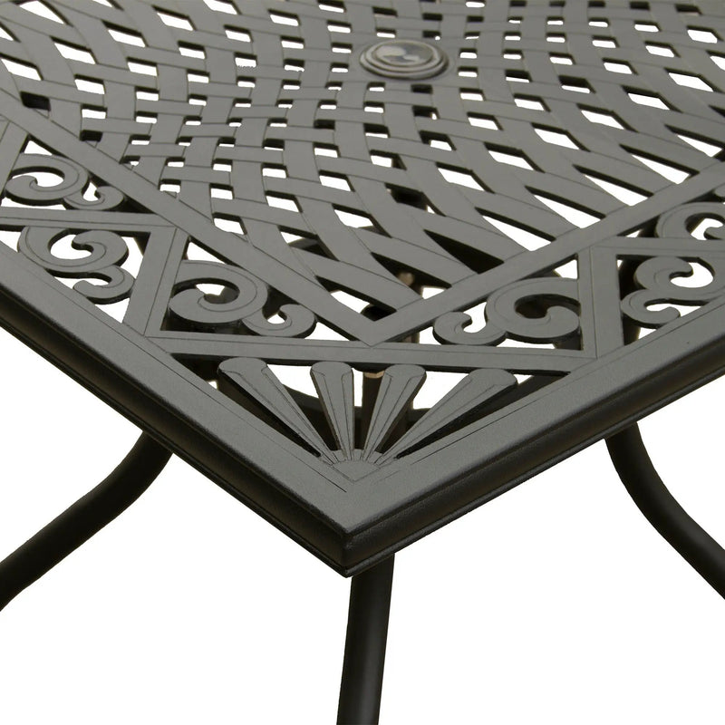 Ornate Outdoor Aluminum Black 37-in Square Patio Dining Table by Sharicks