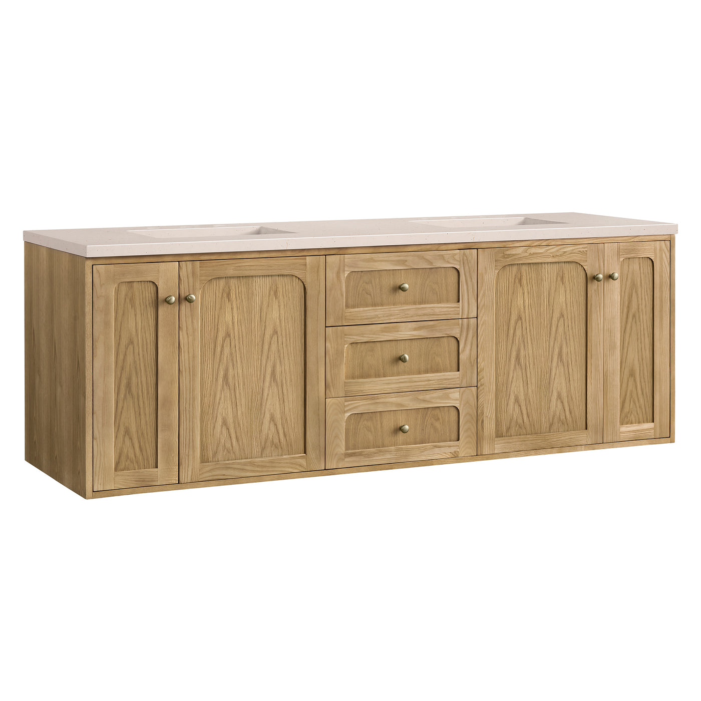 James Martin Laurent 72" Dual Mount Double Bathroom Vanity, Light Natural Oak, view 30