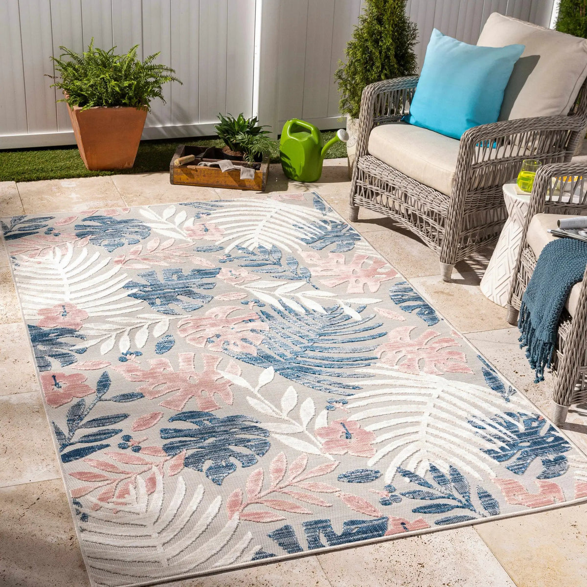Ekin Outdoor Area Rug - Clearance, installed in a room