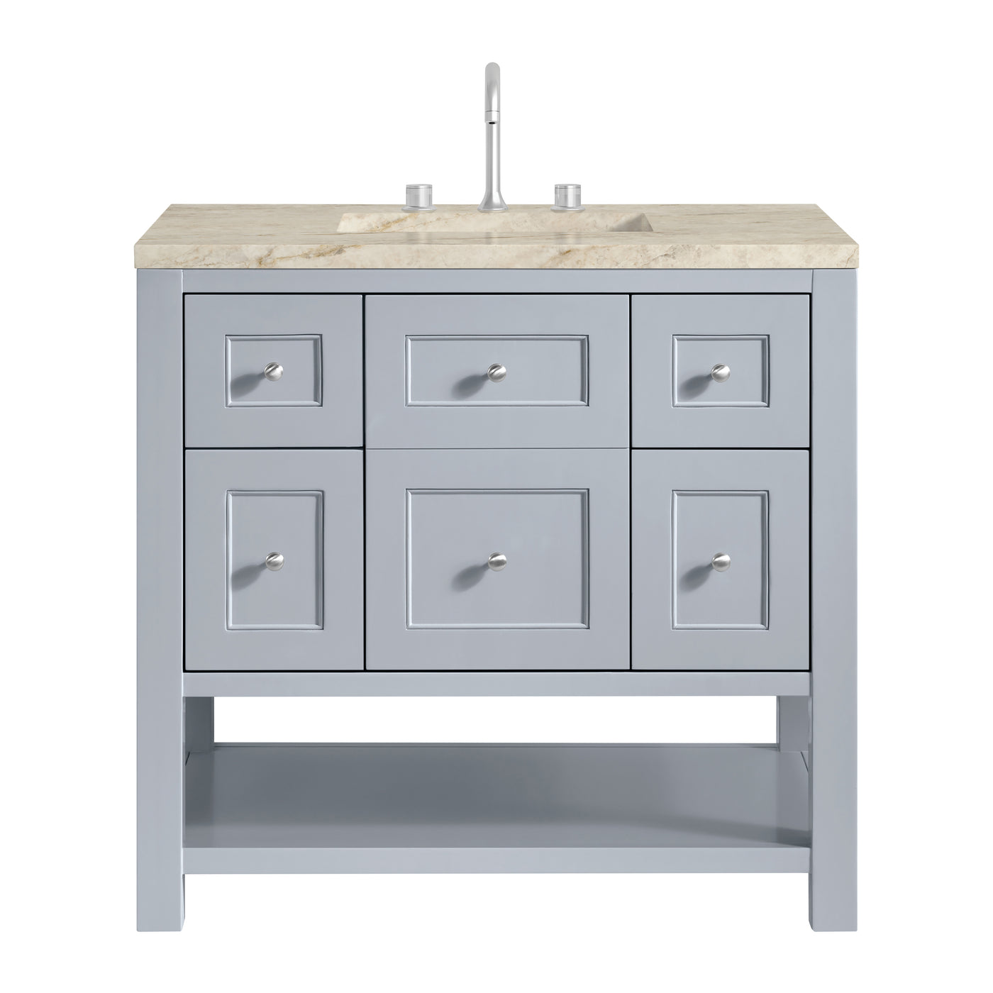 James Martin Breckenridge 36" Single Bathroom Vanity, Serenity Blue with Tajnar countertop
