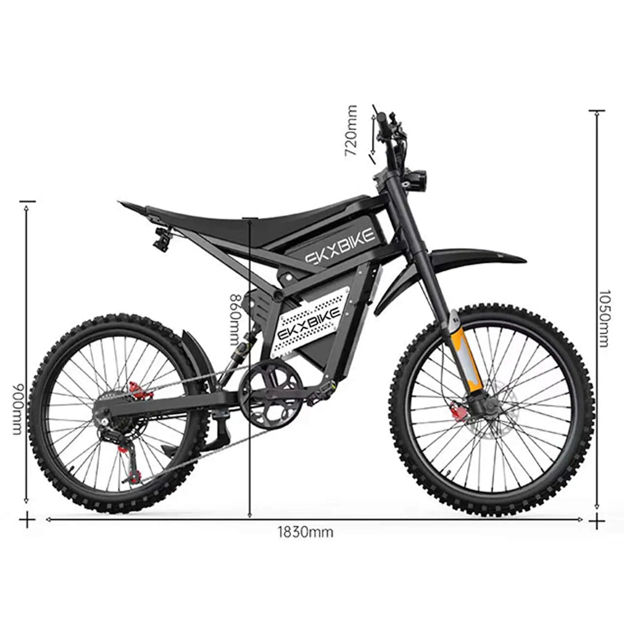 EKX E6 3000W 52V/40AH Premium Electric Carbon Steel Off-Road Mountain Dirt Bike (SAK18315) by SAKSBY WHOLESALE
