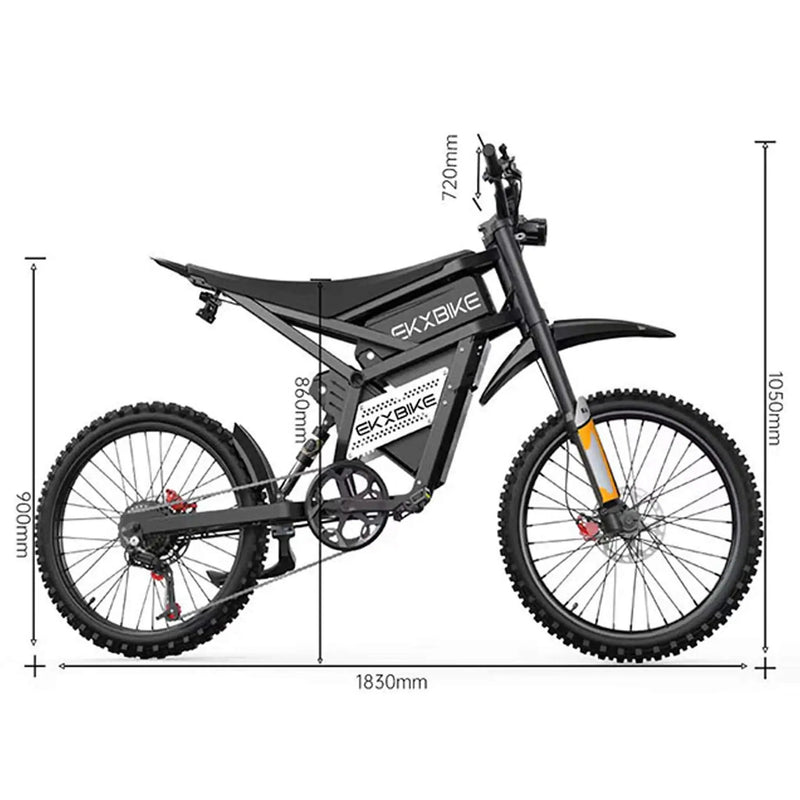 EKX E6 3000W 52V/40AH Premium Electric Carbon Steel Off-Road Mountain Dirt Bike (SAK18315) by SAKSBY WHOLESALE