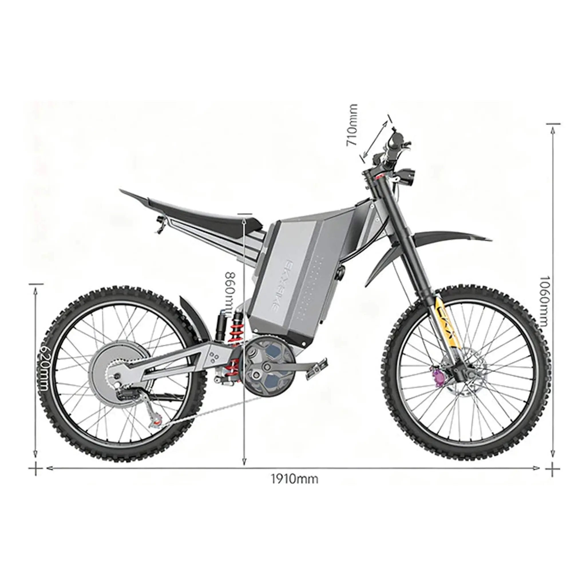 EKX GTS 8000W 72V/30AH Premium Electric High-Strength Steel Pipe Off-Road Mountain Dirt Bike (SAK31684) by SAKSBY WHOLESALE