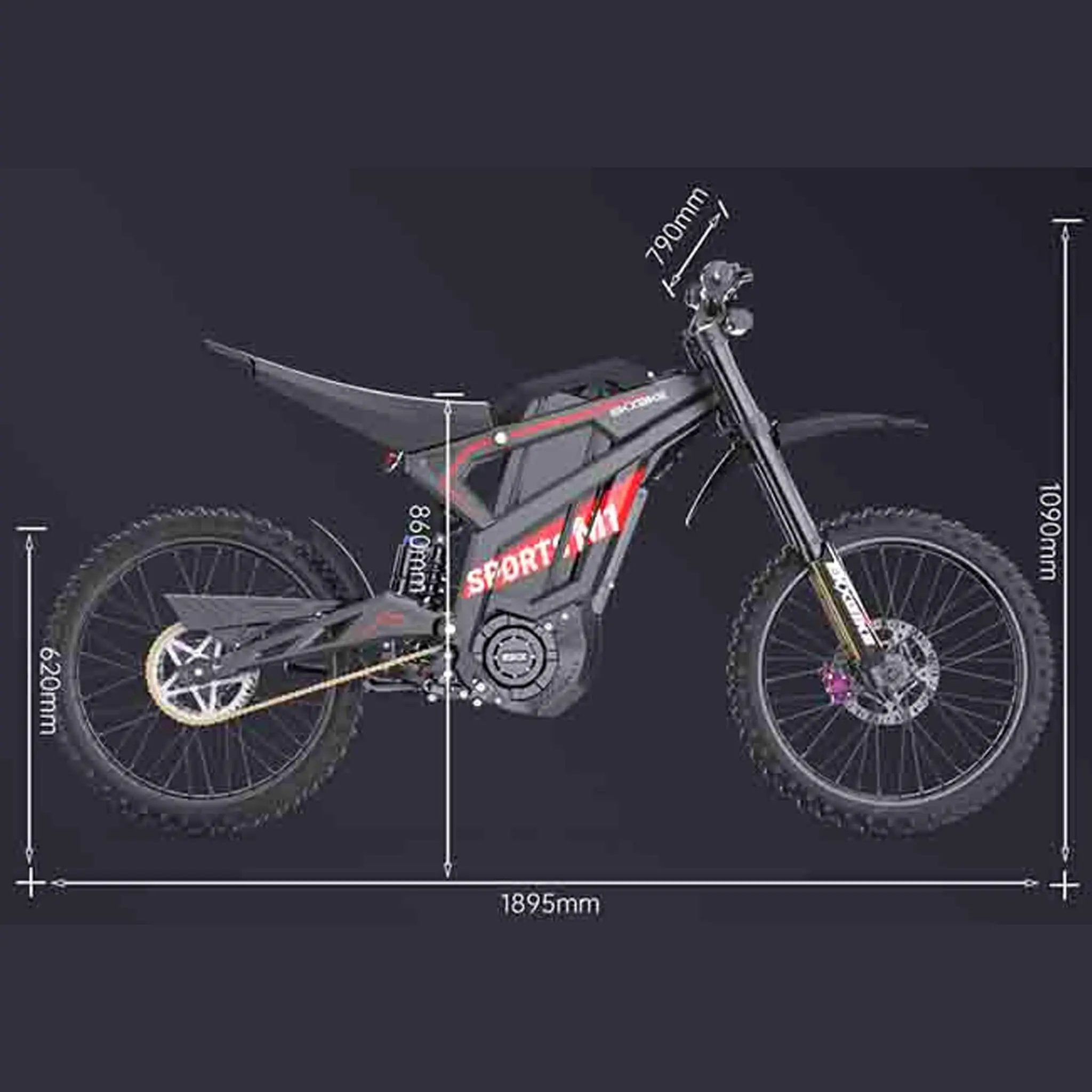 EKX M1 16.8KW 72V/50AH Premium Electric High-Strength Steel Pipe Off-Road Mountain Dirt Bike (SAK20957) by SAKSBY WHOLESALE