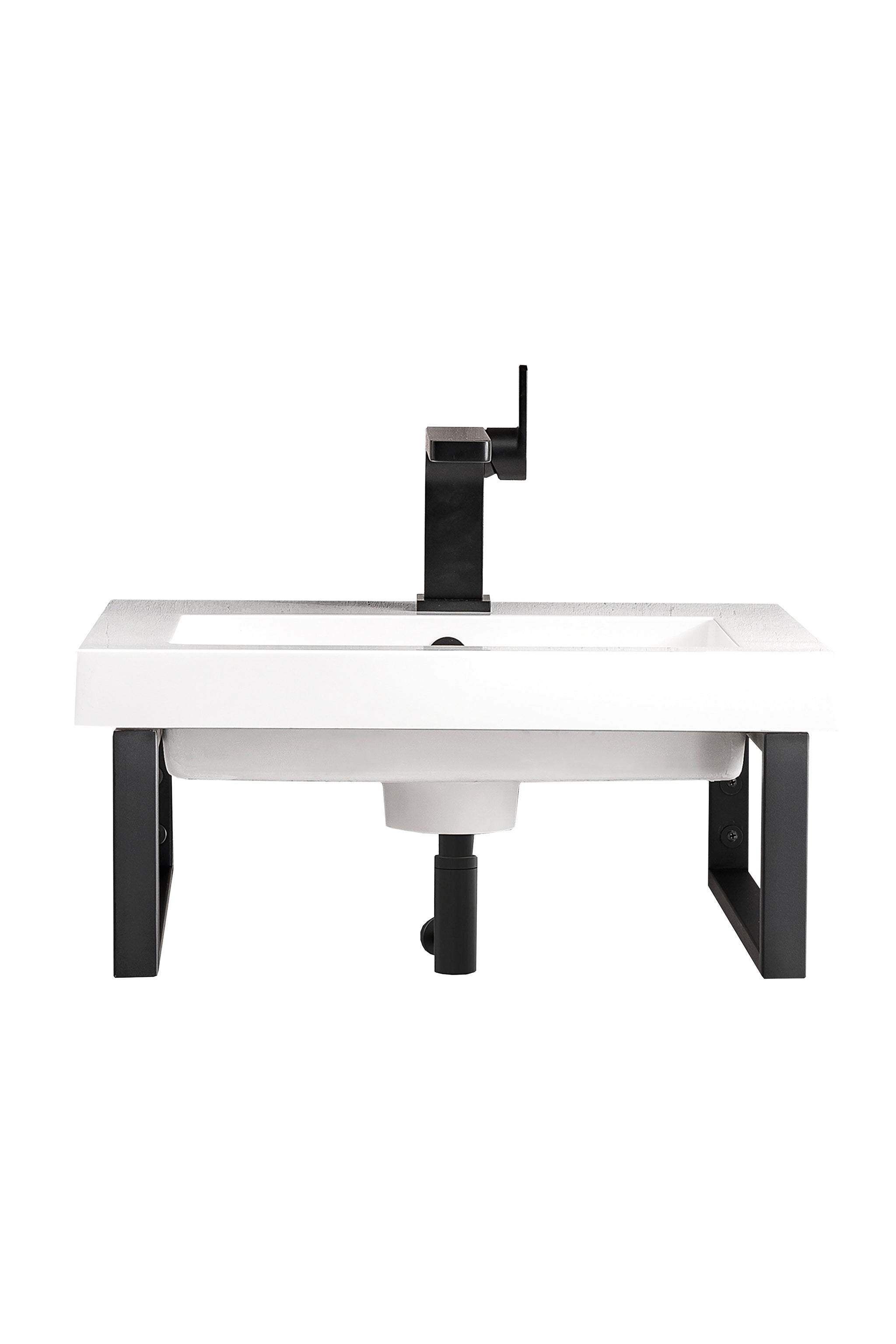 James Martin Boston 15.25" Floating Wall Bracket, Matte Black, cabinet without a countertop