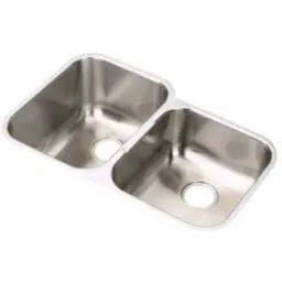 Elkay EGUH312010R Gourmet Stainless Steel Double Bowl Undermount Sink by Selzalot