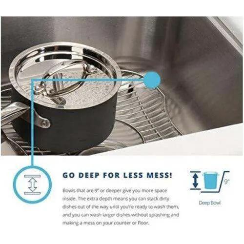 Elkay EGUH312010R Gourmet Stainless Steel Double Bowl Undermount Sink by Selzalot