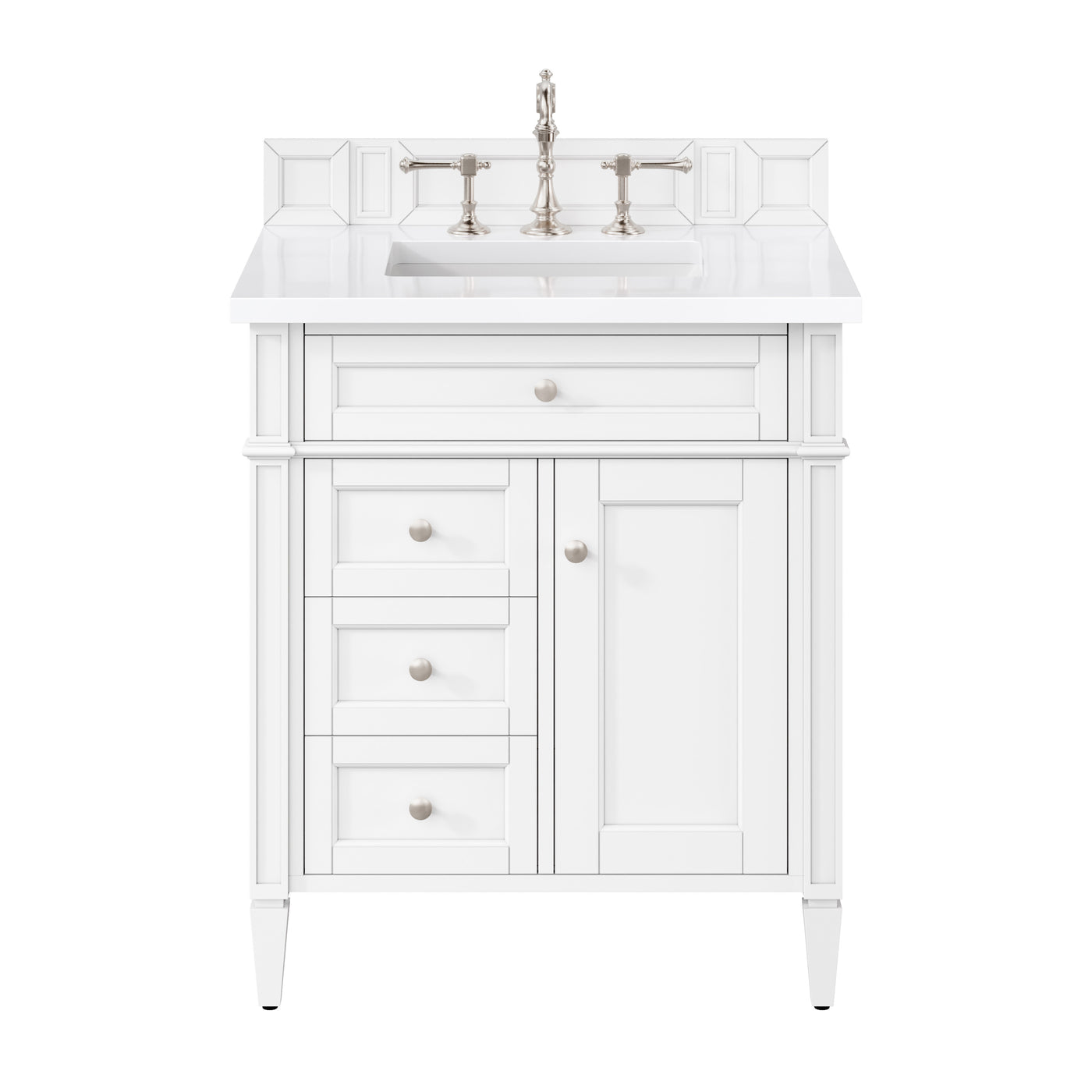 James Martin Brittany 30" Single Bathroom Vanity, Bright White, view 21