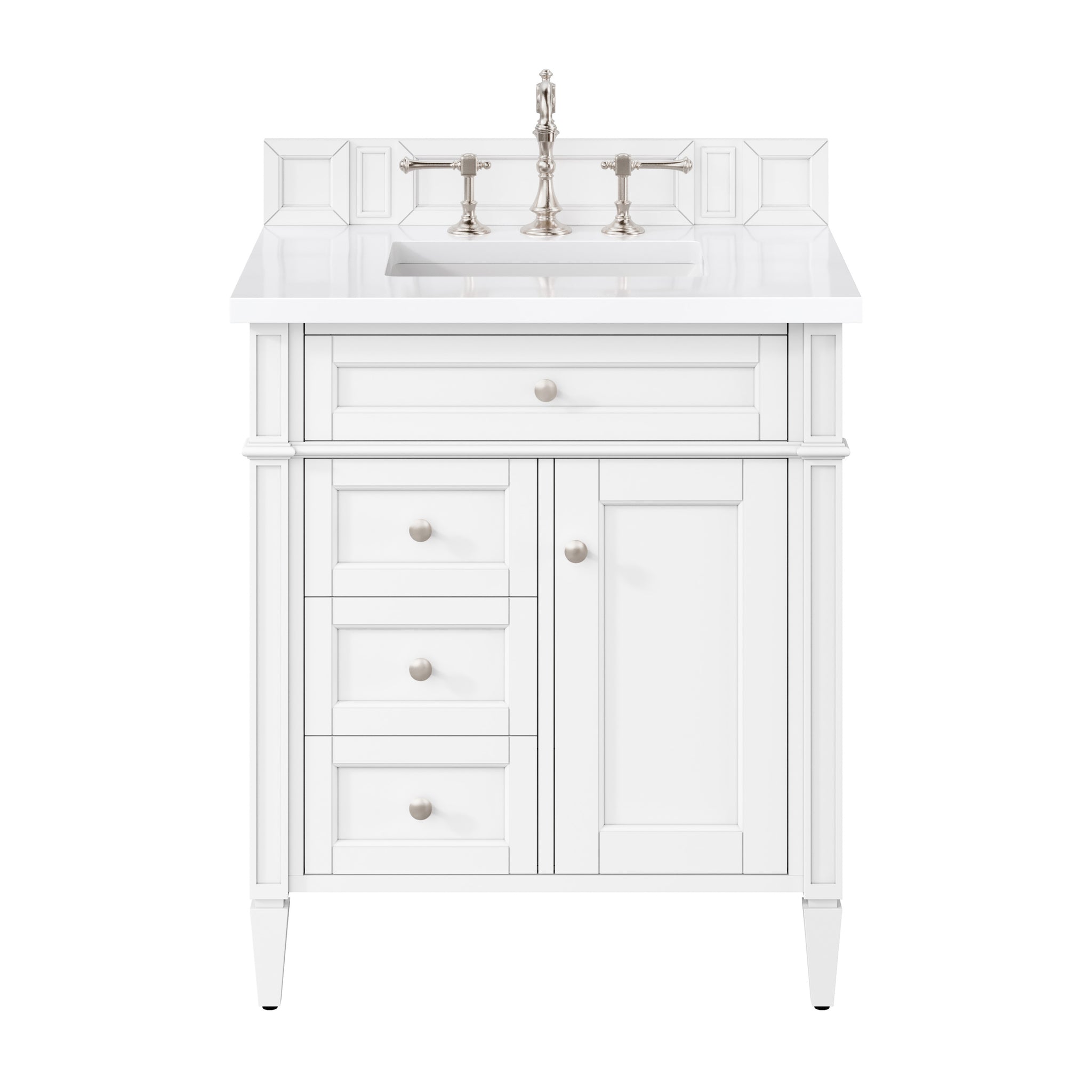 James Martin Brittany 30" Single Bathroom Vanity, Bright White, view 21