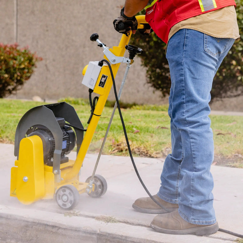 Electric 8” Concrete Scarifier Planer Grinder for Sidewalk Trip Hazard Repair, Traffic Line Removal by Tomahawk Power