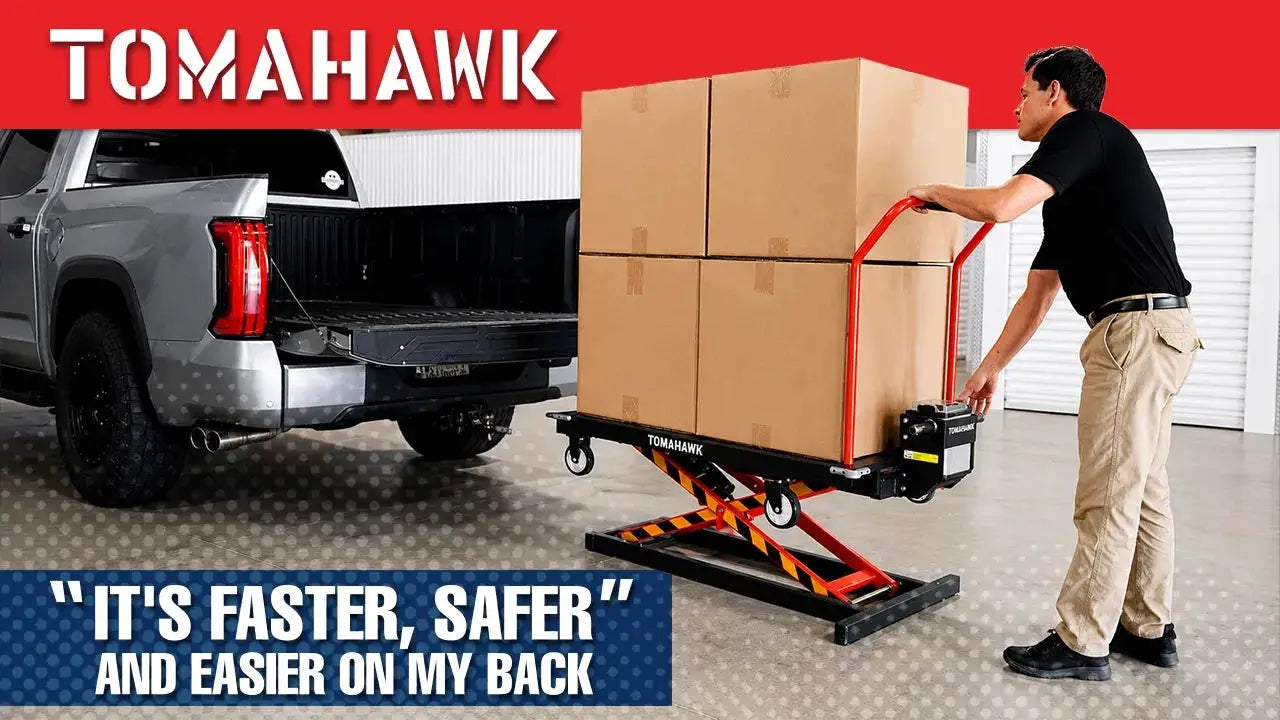 Electric Platform Truck Scissor Lift Table Cart Portable Powered Hydraulic 46" Height Warehouse Loading Dock Material Handling by Tomahawk Power