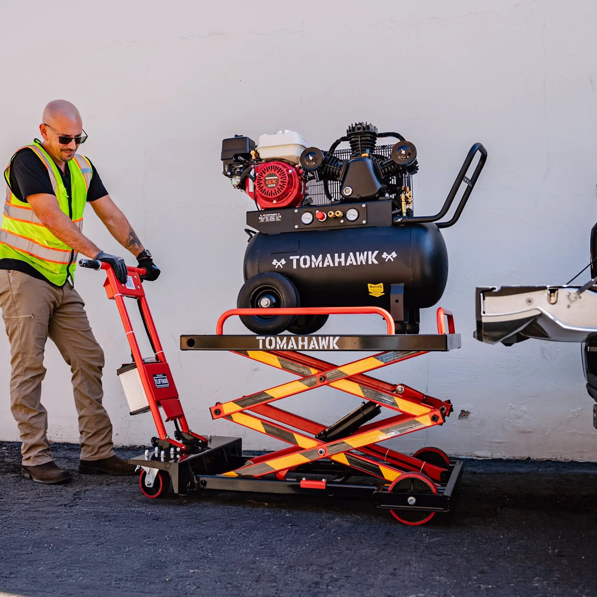 Electric Hydraulic Lift Table – 600 lb, 59 in. Extension Portable Powered Scissor Lift Cart for Warehouses, Shops & Material Handling by Tomahawk Power