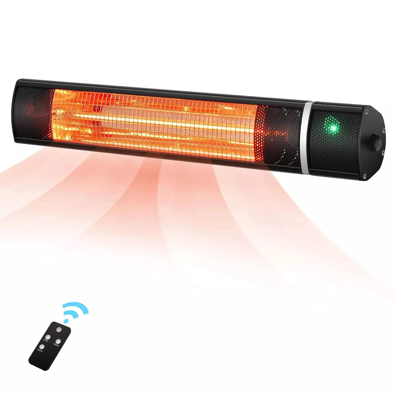 1500W Electric Patio Heater – Plug-In Outdoor Infrared Wall Heater with Remote Control, 3 Heat Settings, IP65 Waterproof, Overheat Protection, Indoor & Outdoor by Outdoor Solar Outlet