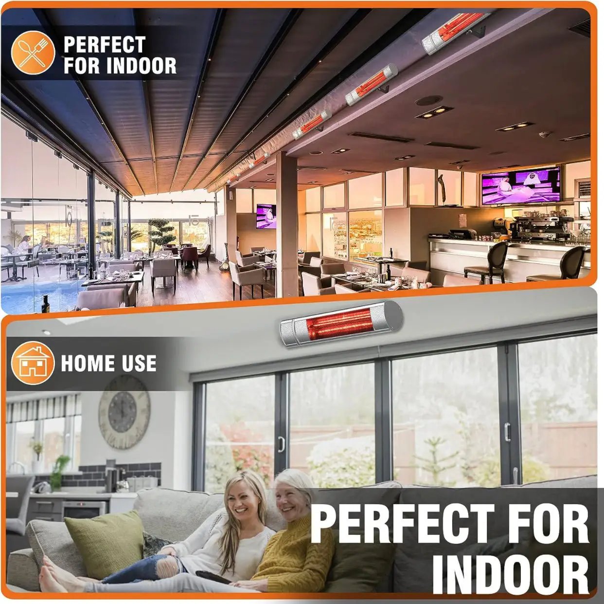 1500W Electric Patio Heater – Plug-In Outdoor Infrared Wall Heater with Remote Control, 3 Heat Settings, IP65 Waterproof, Overheat Protection, Indoor & Outdoor by Outdoor Solar Outlet