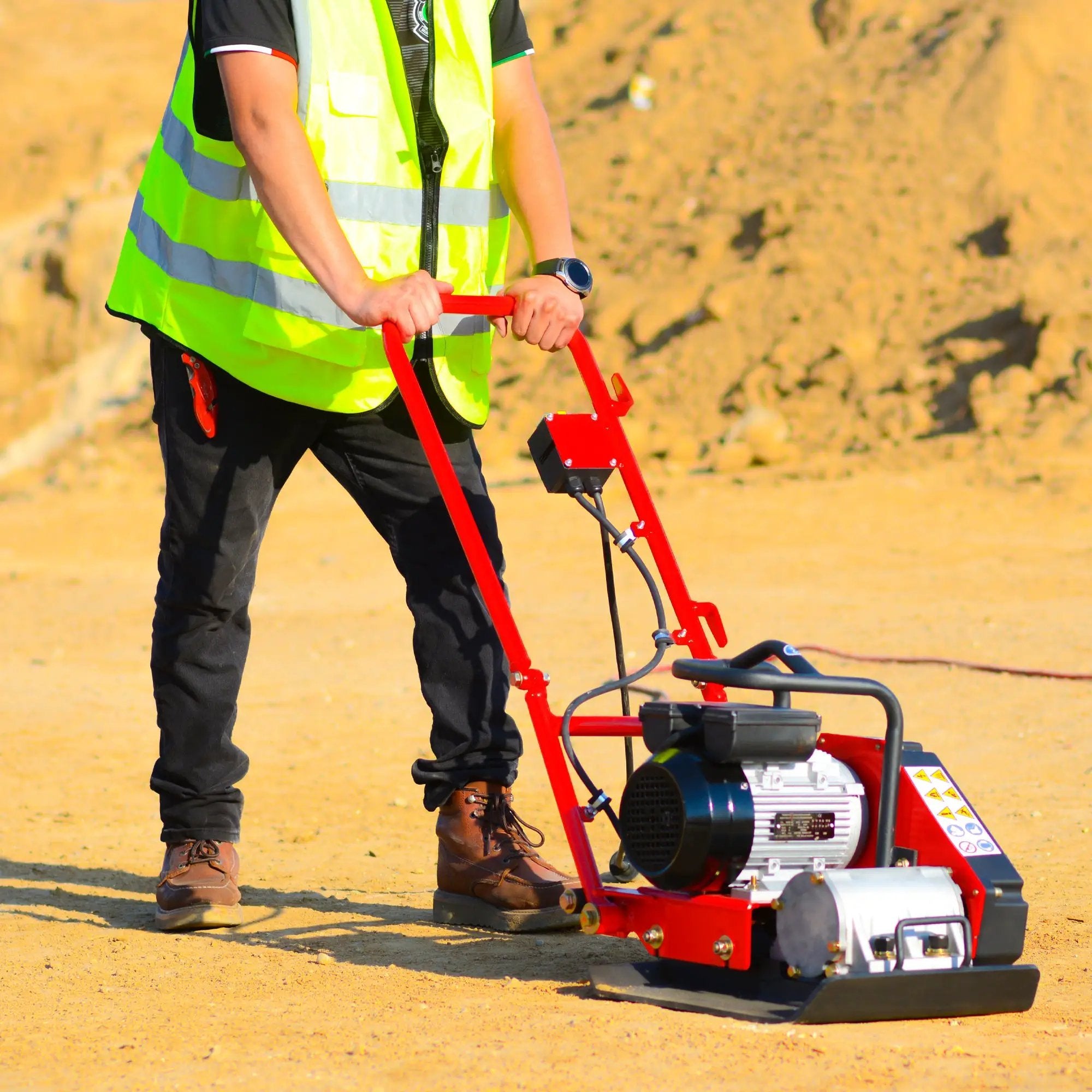 2 HP Electric Vibratory Plate Compactor Tamper for Gravel Soil Compaction by Tomahawk Power