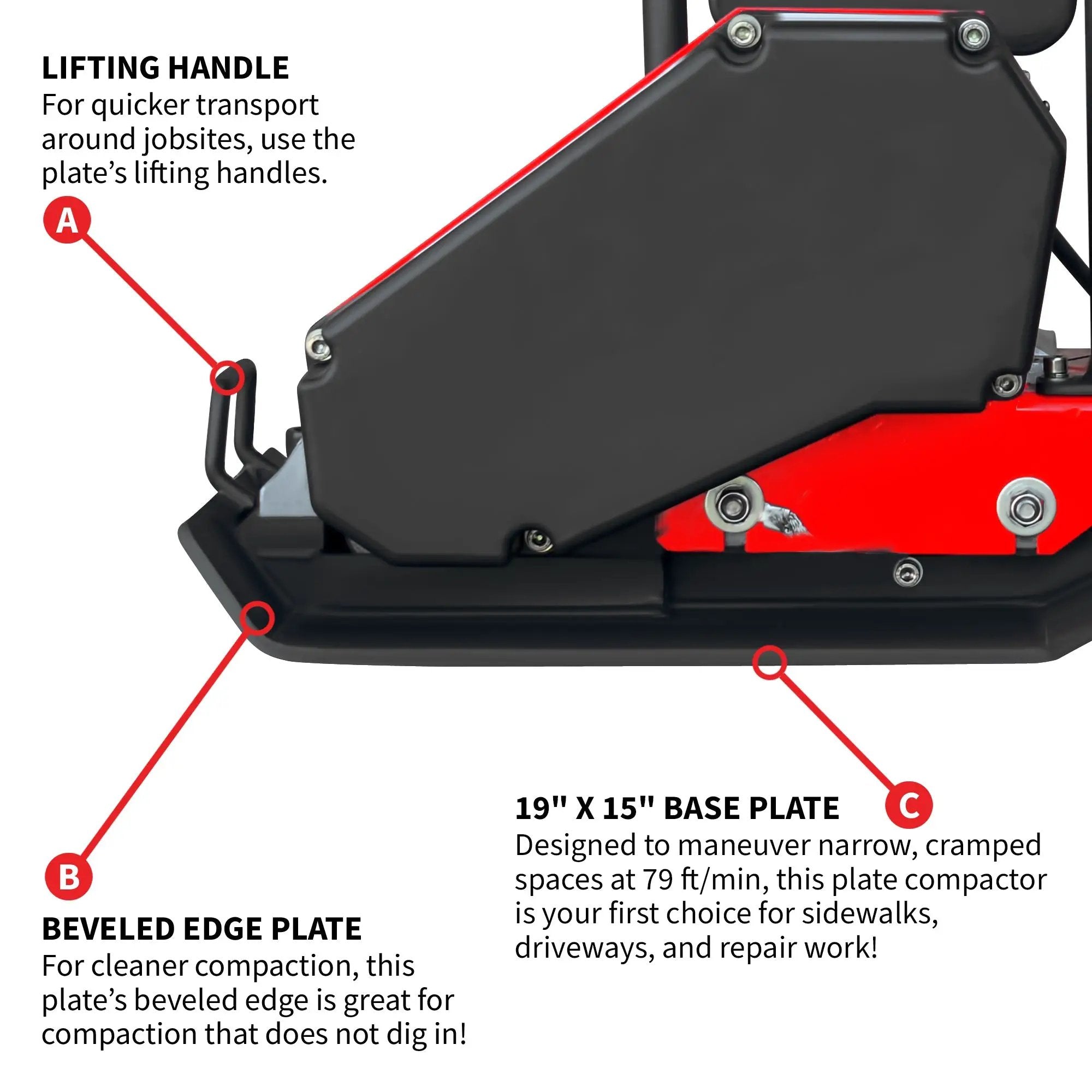 2 HP Electric Vibratory Plate Compactor Tamper for Gravel Soil Compaction by Tomahawk Power