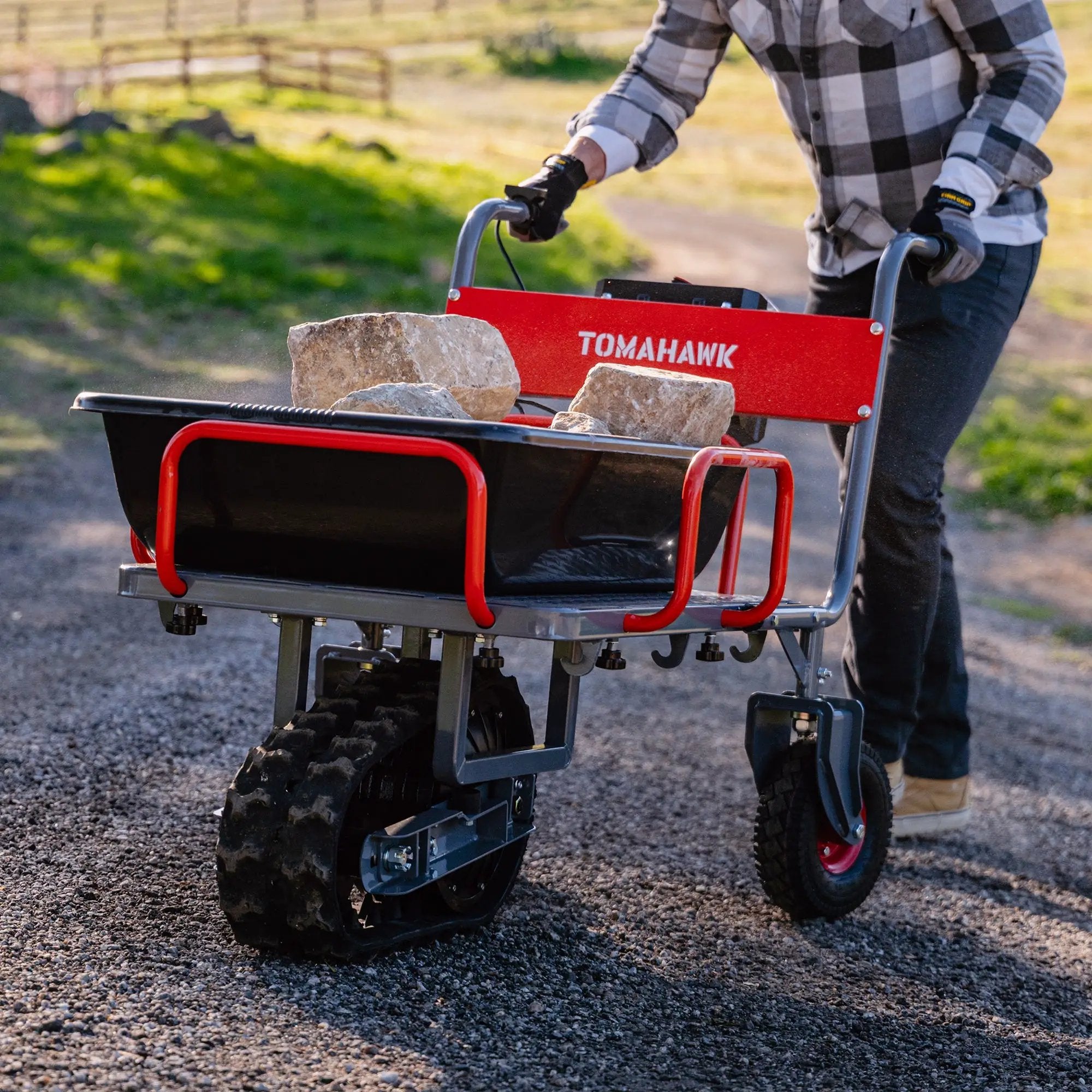 Tomahawk Electric Track Cart 330 lbs Load Capacity Battery Powered Utility Cart with Rubber Tread by Tomahawk Power