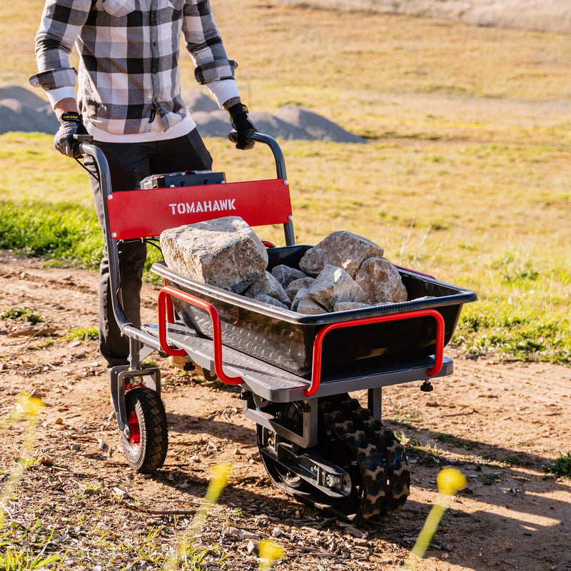 Tomahawk Electric Track Cart 330 lbs Load Capacity Battery Powered Utility Cart with Rubber Tread by Tomahawk Power