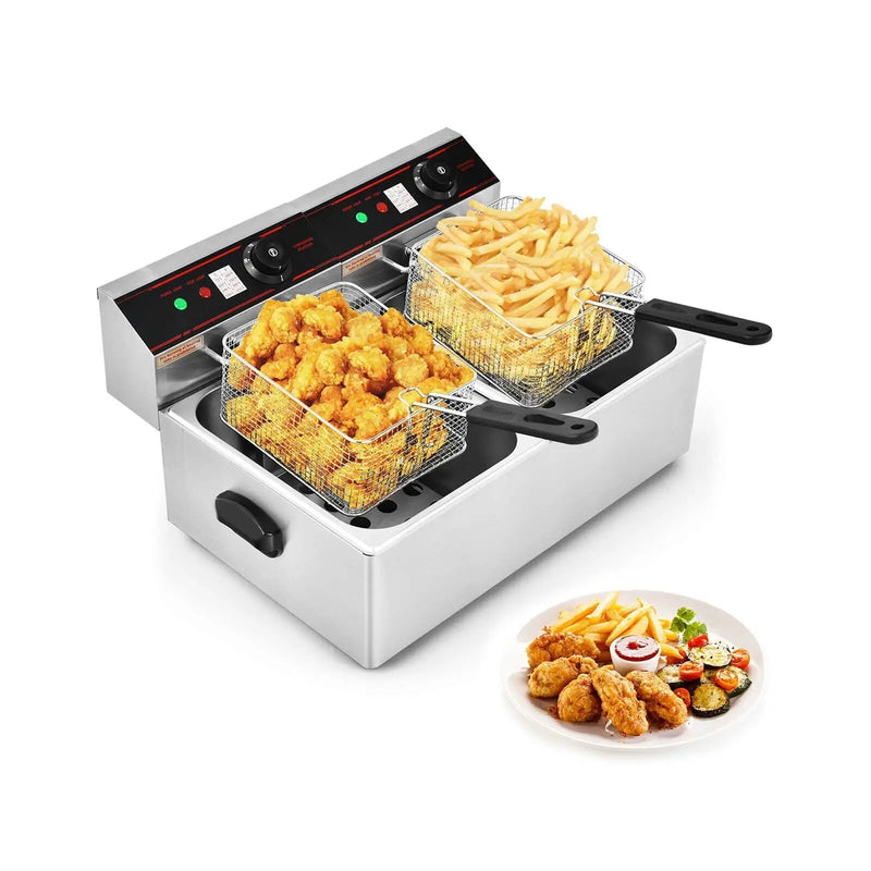 3400W Dual Tank Electric Countertop Deep Fryer by DirectDeals