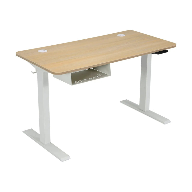 48-Inch Electric Standing Adjustable Desk with Control Panel and USB Port-Natural by DirectDeals