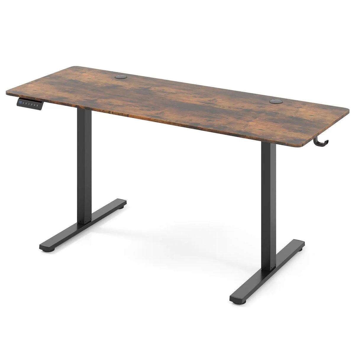 Electric Standing Desk with 3 Memory Heights and 2 Hanging Hooks and Cable Holes, photo 9 of 11