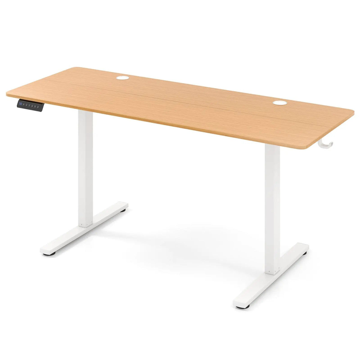 Electric Standing Desk with 3 Memory Heights and 2 Hanging Hooks and Cable Holes, photo 3 of 11
