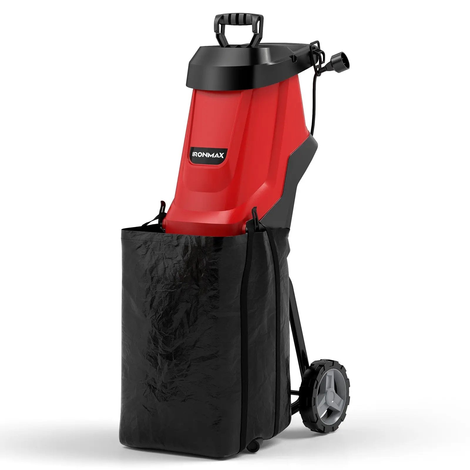 15-AMP Electric Wood Chipper and Shredder Leaf Mulcher with Wheels-Red by DirectDeals
