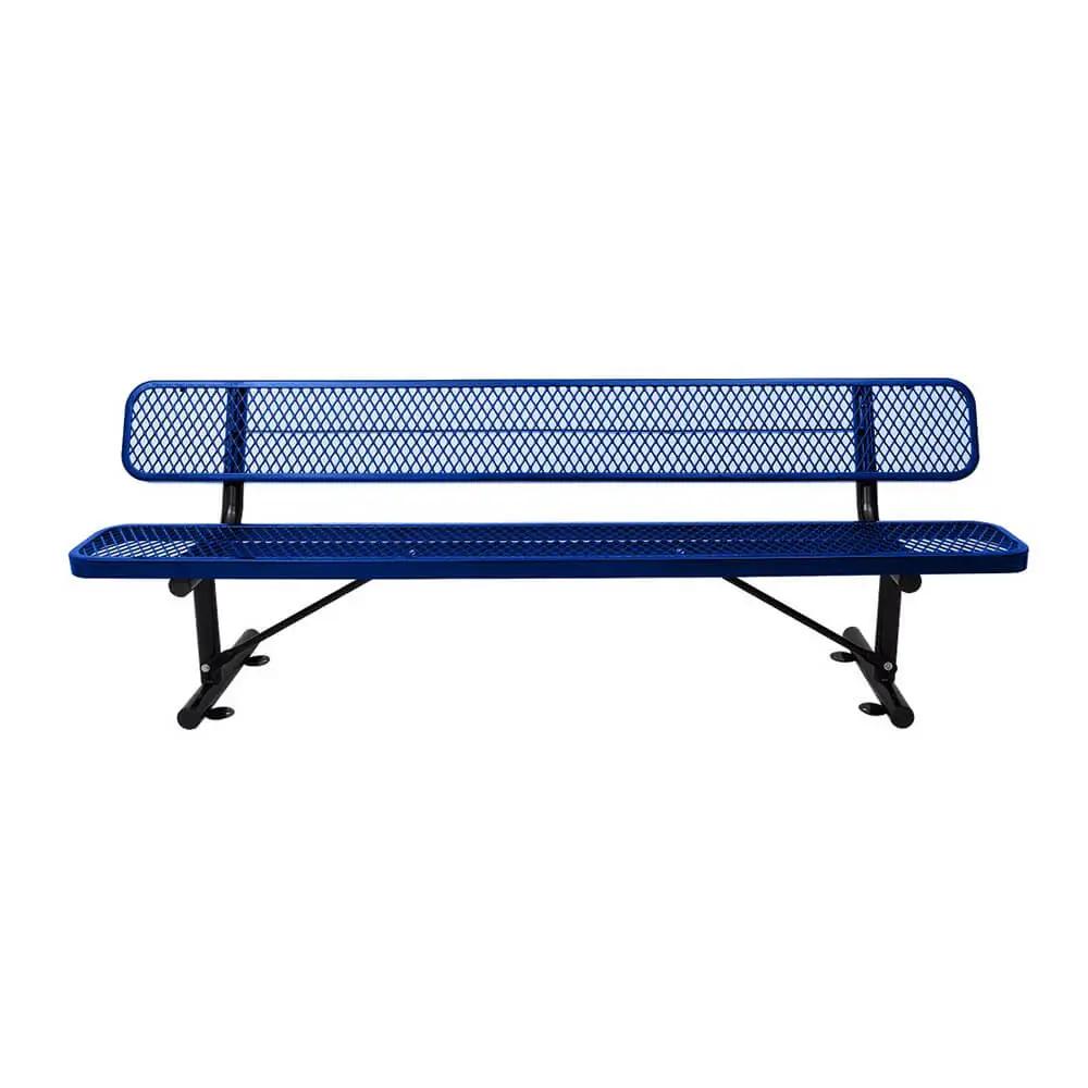 8FT Heavy-Duty Steel Bench With Backrest And Thermoplastic Coating (SAK23567) by SAKSBY WHOLESALE