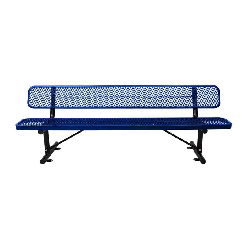 8FT Heavy-Duty Steel Bench With Backrest And Thermoplastic Coating (SAK23567) by SAKSBY WHOLESALE