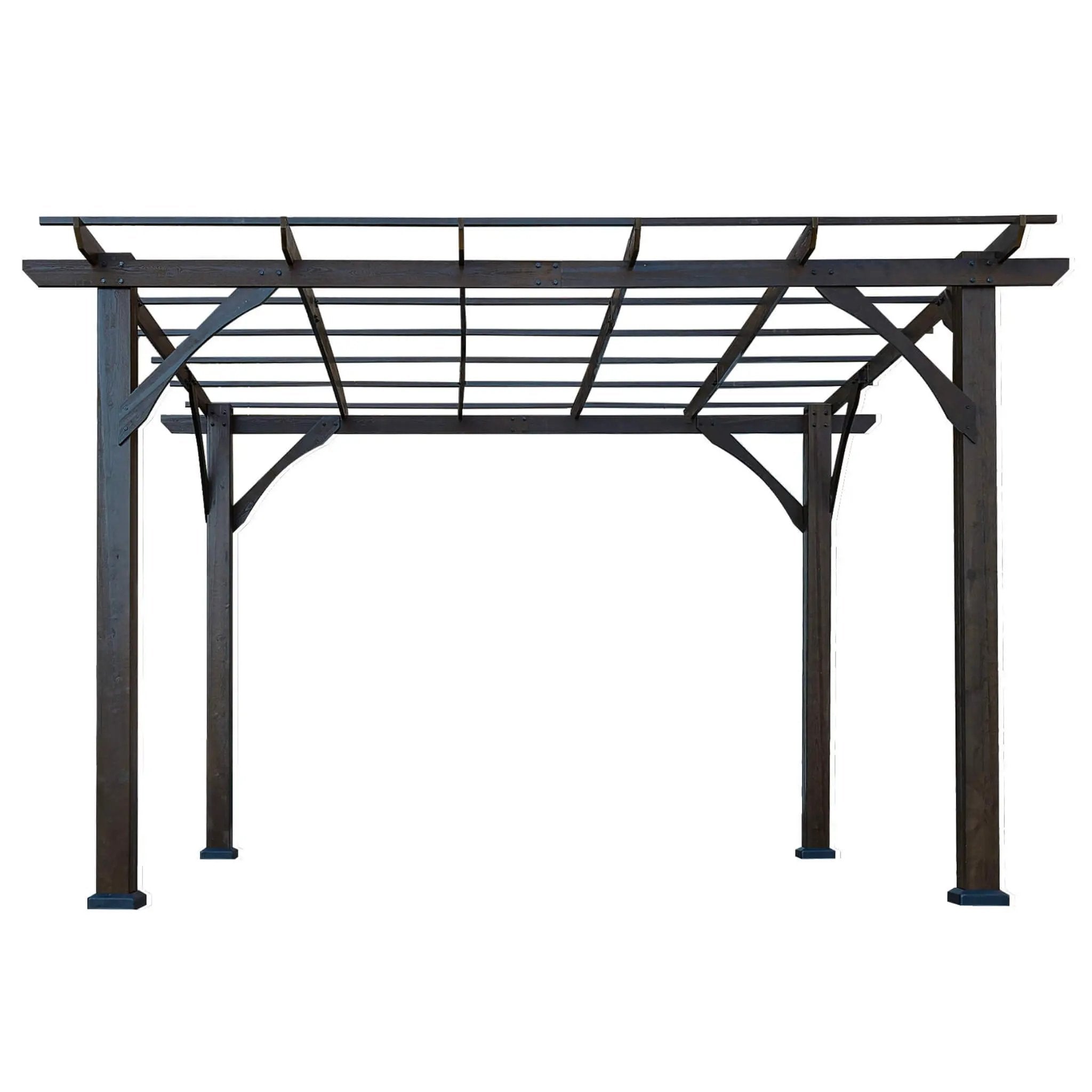 [10X12FT] Alora Premium Outdoor Brown Cedar Wood Pergola For Spacious Patios (SAK45639) by SAKSBY WHOLESALE