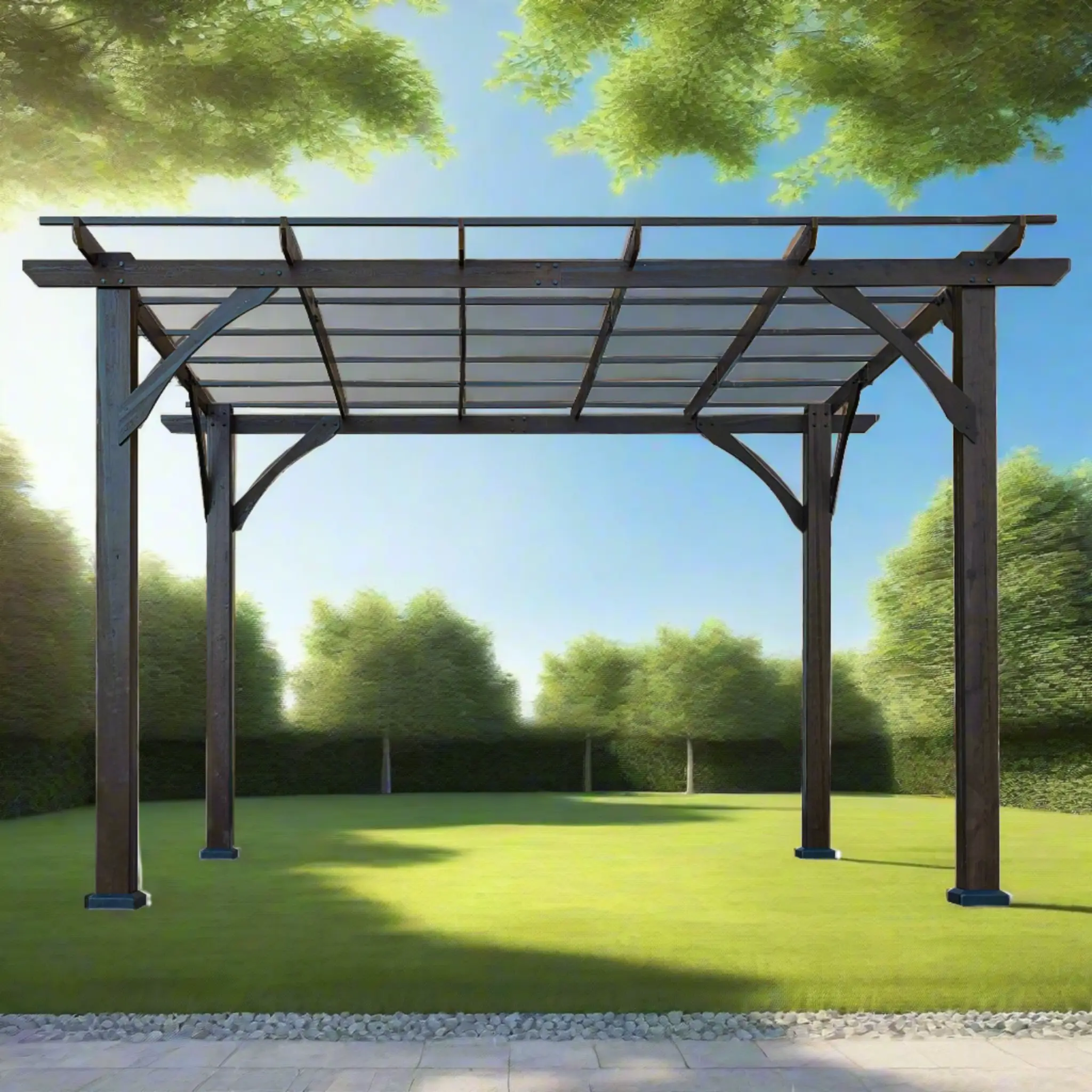 [10X12FT] Alora Premium Outdoor Brown Cedar Wood Pergola For Spacious Patios (SAK45639) by SAKSBY WHOLESALE