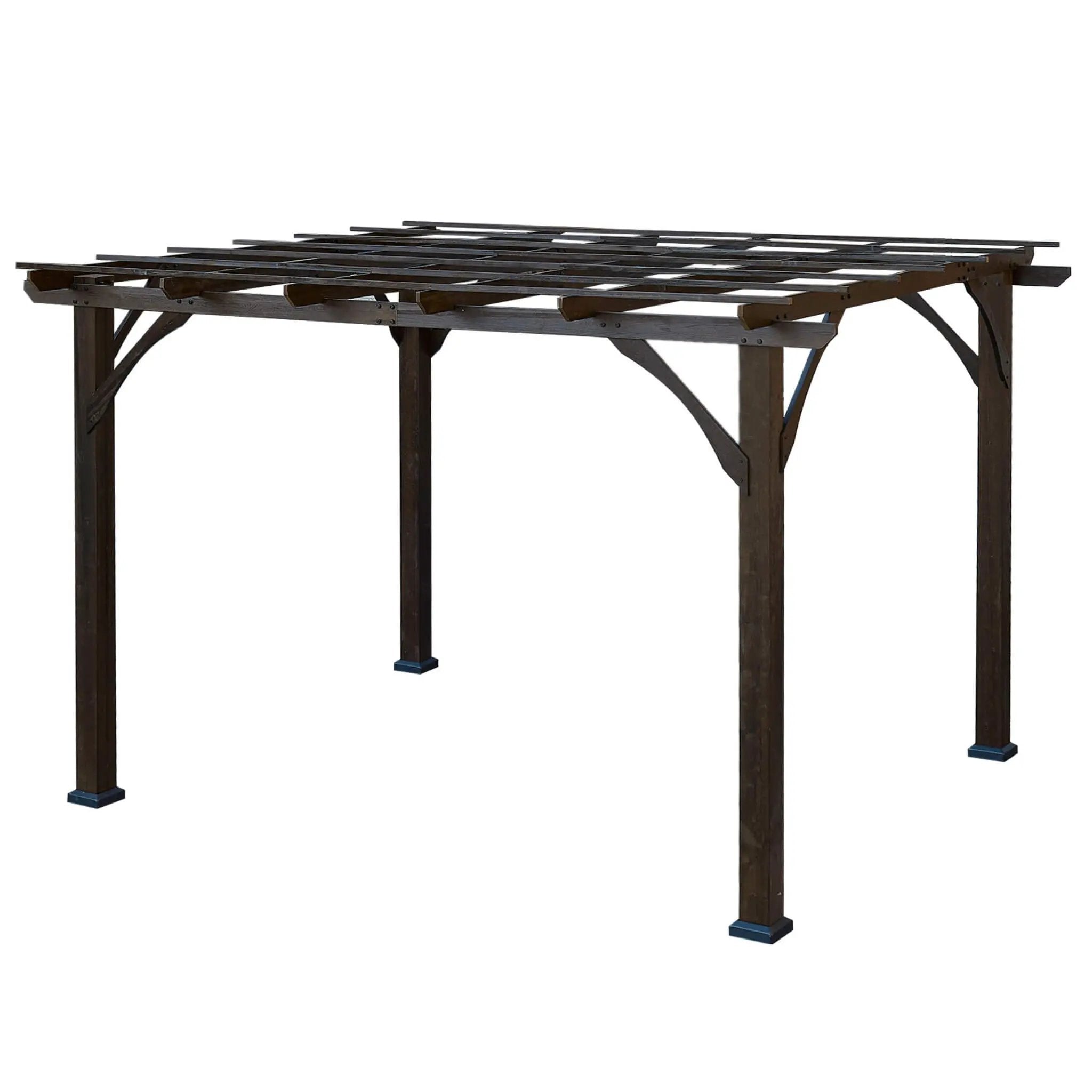 [10X12FT] Alora Premium Outdoor Brown Cedar Wood Pergola For Spacious Patios (SAK45639) by SAKSBY WHOLESALE