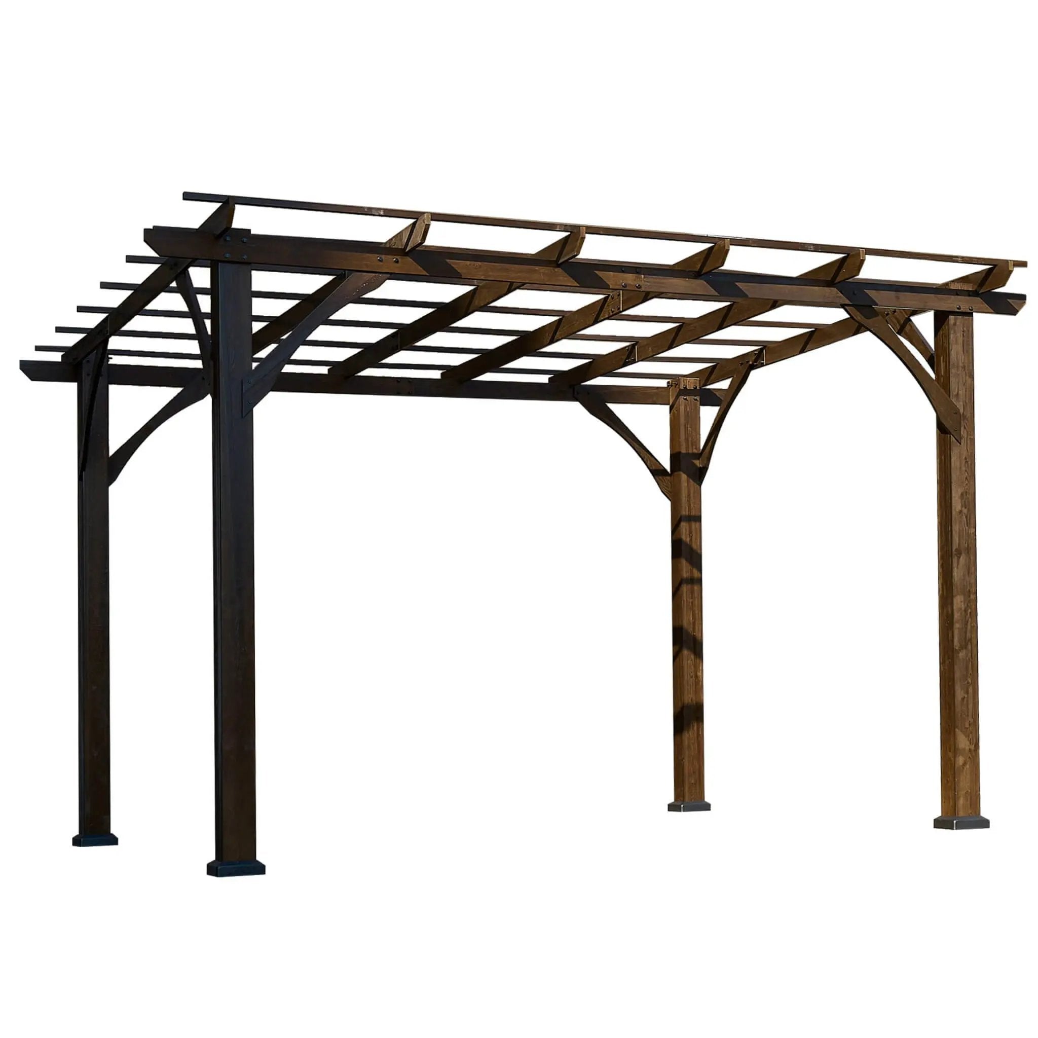[10X12FT] Alora Premium Outdoor Brown Cedar Wood Pergola For Spacious Patios (SAK45639) by SAKSBY WHOLESALE