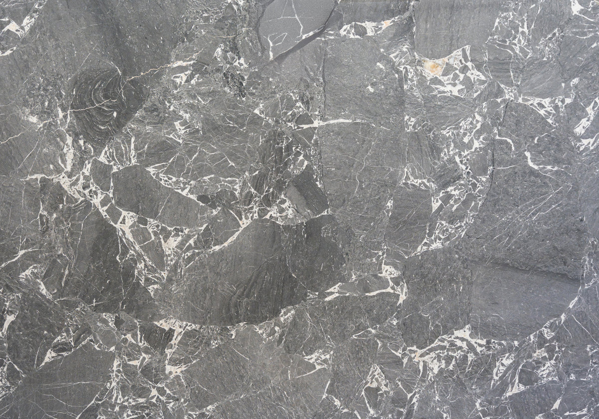 Elegant Gray Leather Marble Slab Random