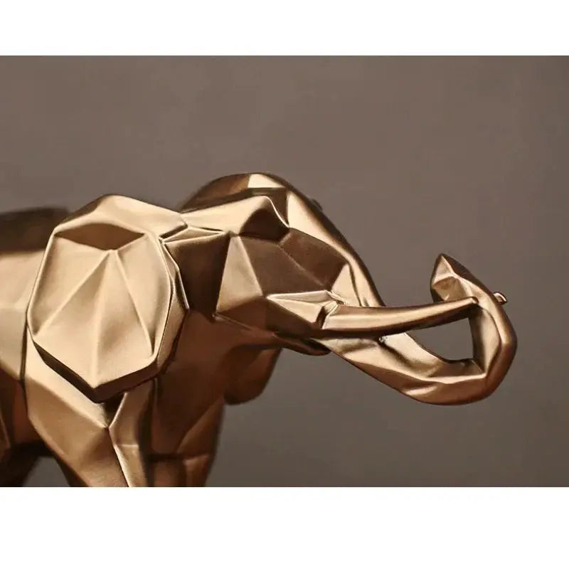 Modern Geometric Elephant Sculpture for Luxury Home & Office Decor by House Of Avana