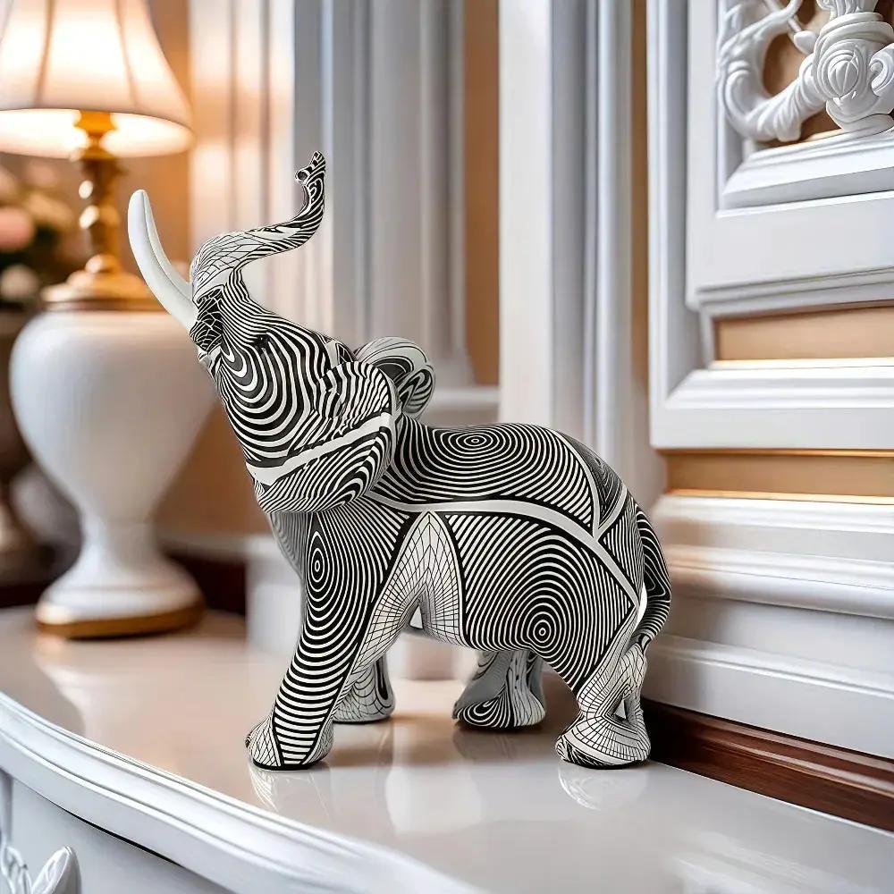 Elephant Statue - Modern Black by House Of Avana