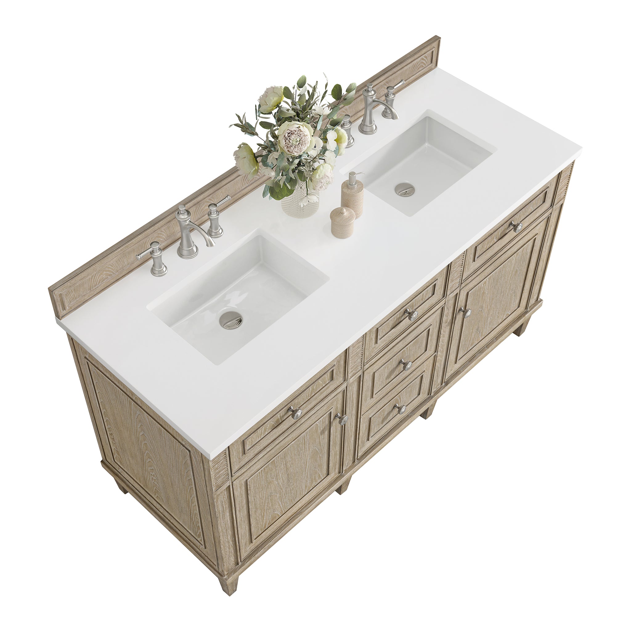 James Martin Lorelai 60" Double Bathroom Vanity, Whitewashed Oak, view 40