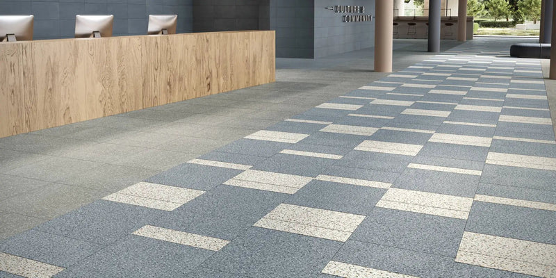 Elite Color Blue Anti-Slip Terrazzo Look Porcelain Tiles 24x24 by landmarkceramics