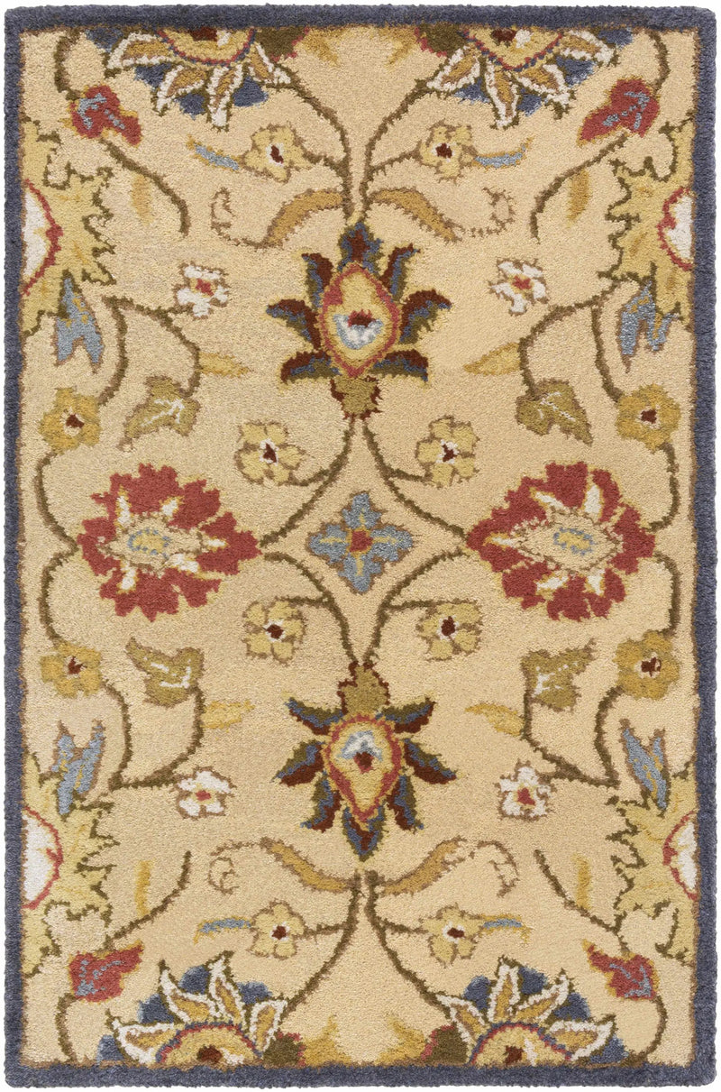 Caesar 1116 Hand Tufted Beige & Rust Wool Rug by Boutique Rugs