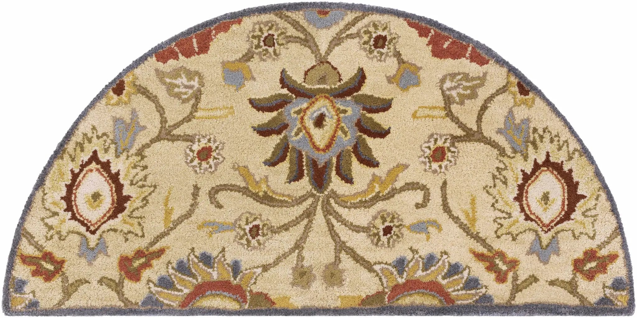 Caesar 1116 Hand Tufted Beige & Rust Wool Rug by Boutique Rugs