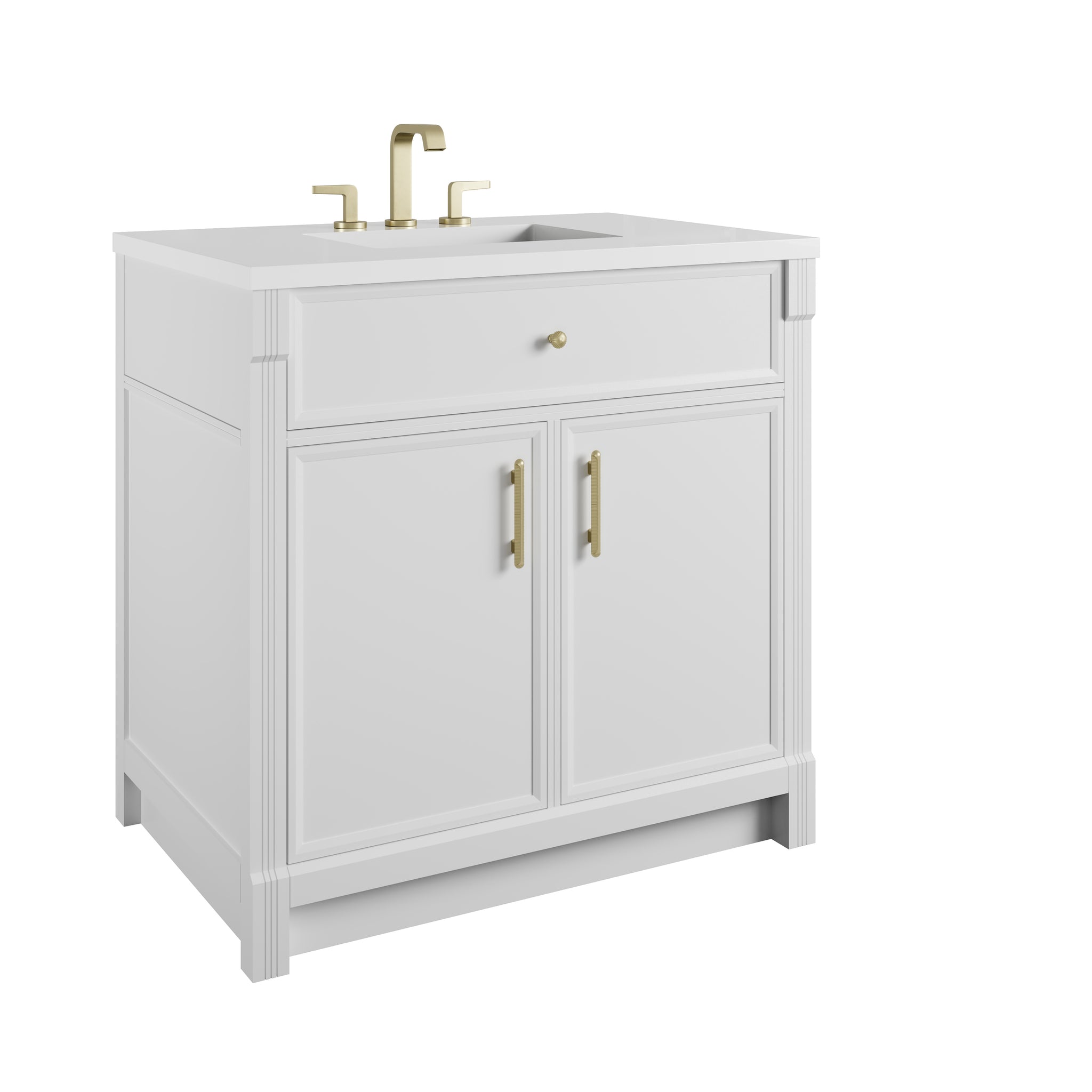 James Martin Bellshire 36" Single Bathroom Vanity, Bright White, view 37