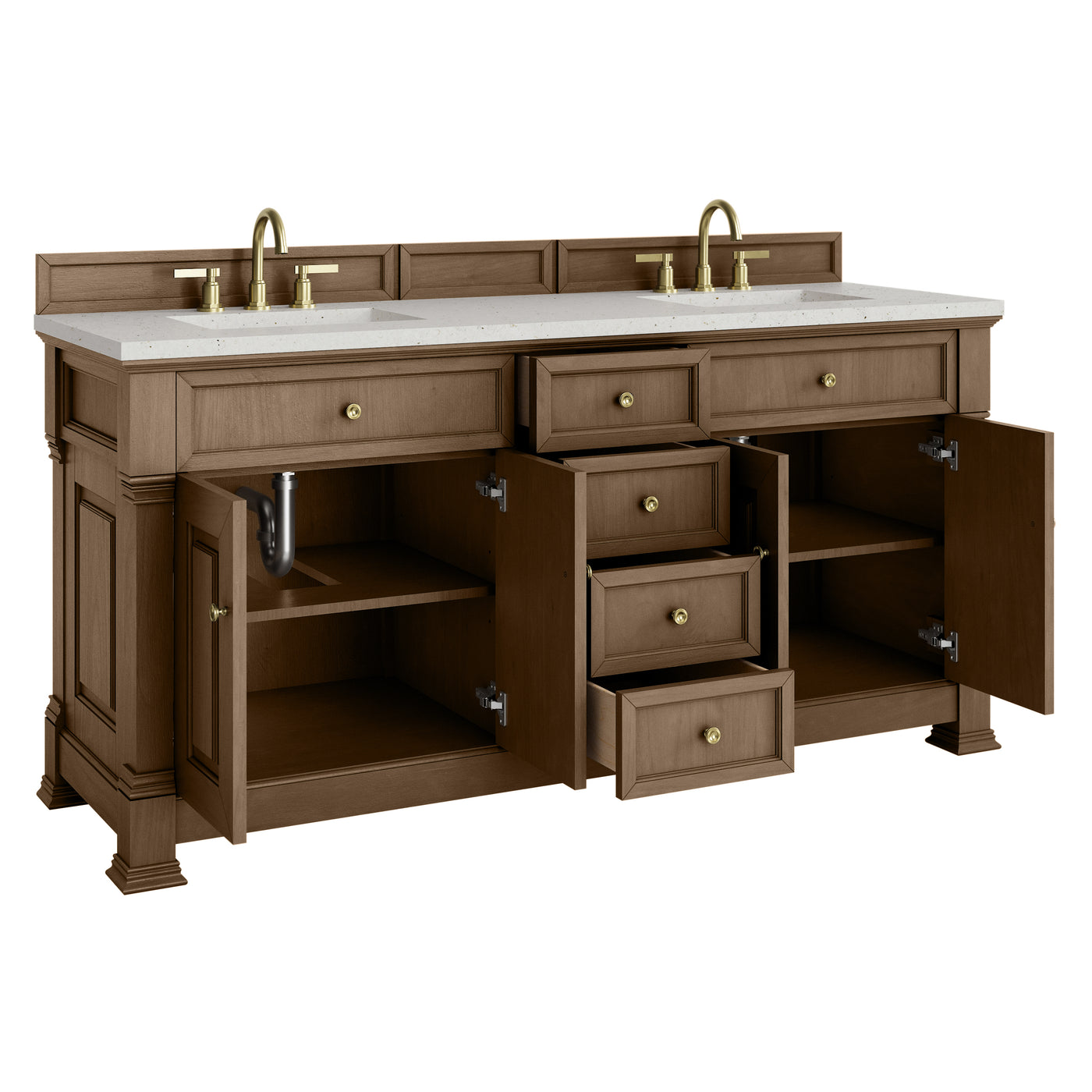 James Martin Brookfield 72" Double Bathroom Vanity, Pecan, view 21