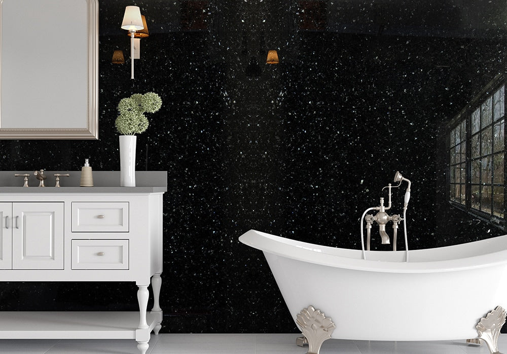 Emerald Pearl Polished Granite Slab Random room scene