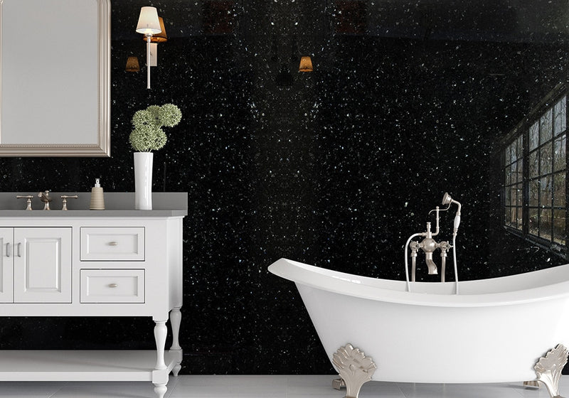 Emerald Pearl Polished Granite Slab Random room scene