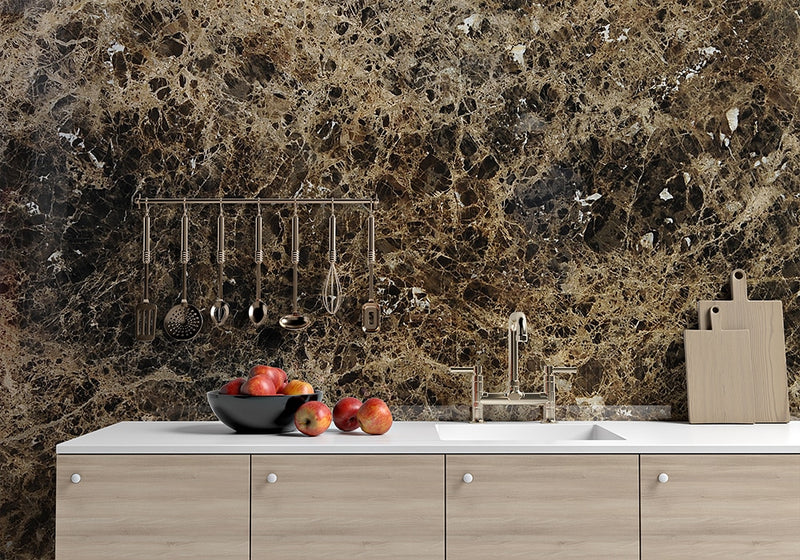 Emperador Dark Polished Marble Slab Random room scene 2