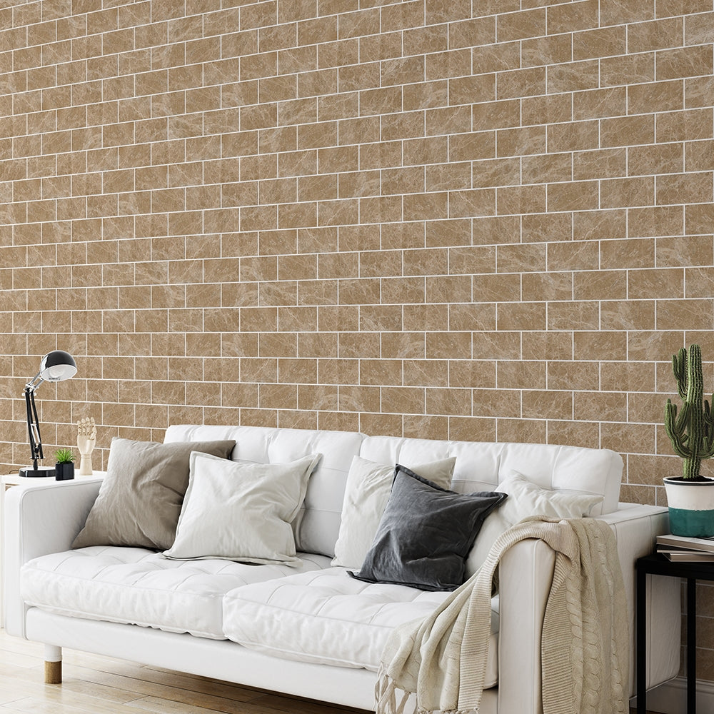 Emperador Light Polished Marble Tiles 2 3/4x5 1/2 Marble Polished 3x12 Tiles — 2