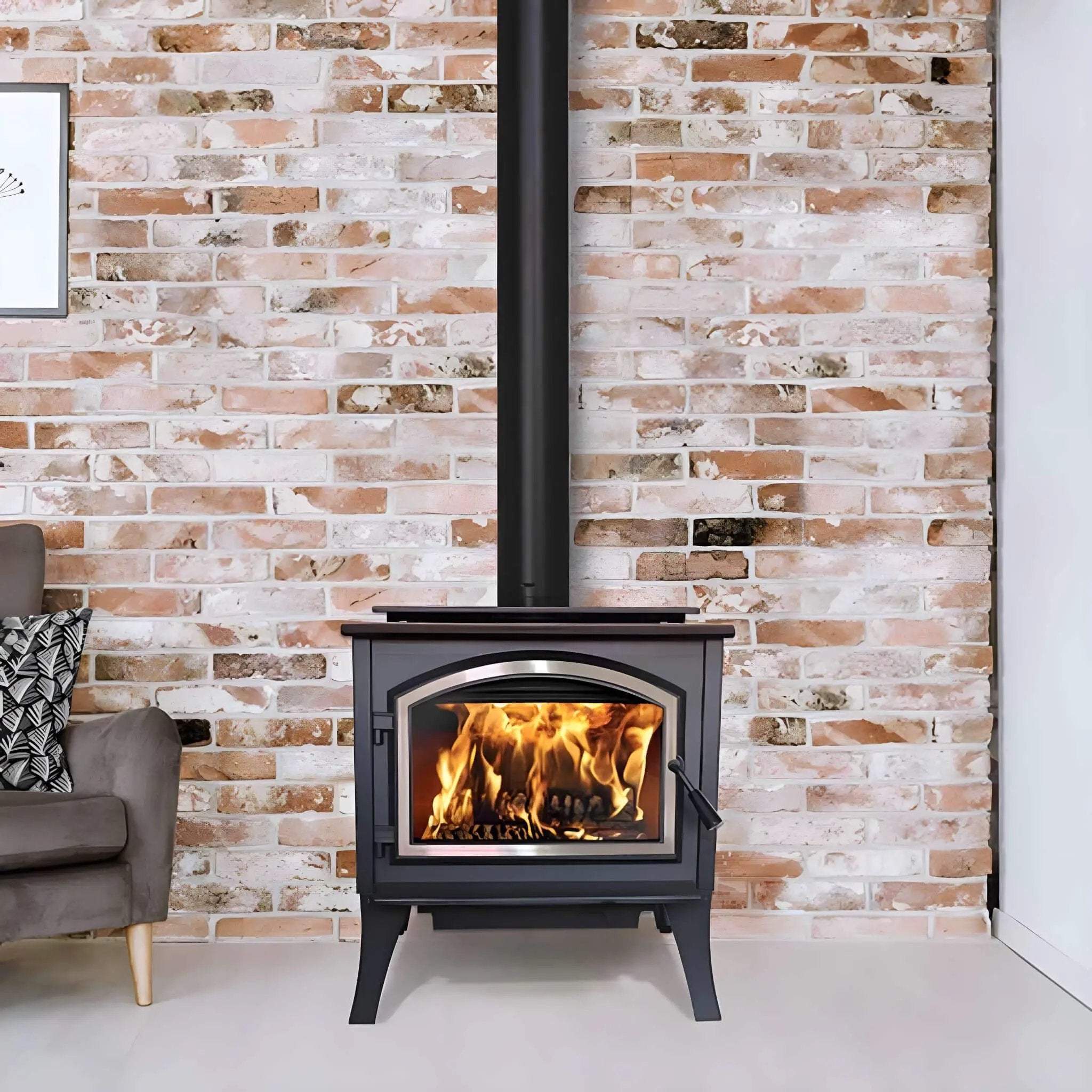 Empire Stove Gateway 2300 26" Freestanding Metallic Black Wood Burning Fireplace [WB23FS] (SAK40618) by SAKSBY WHOLESALE
