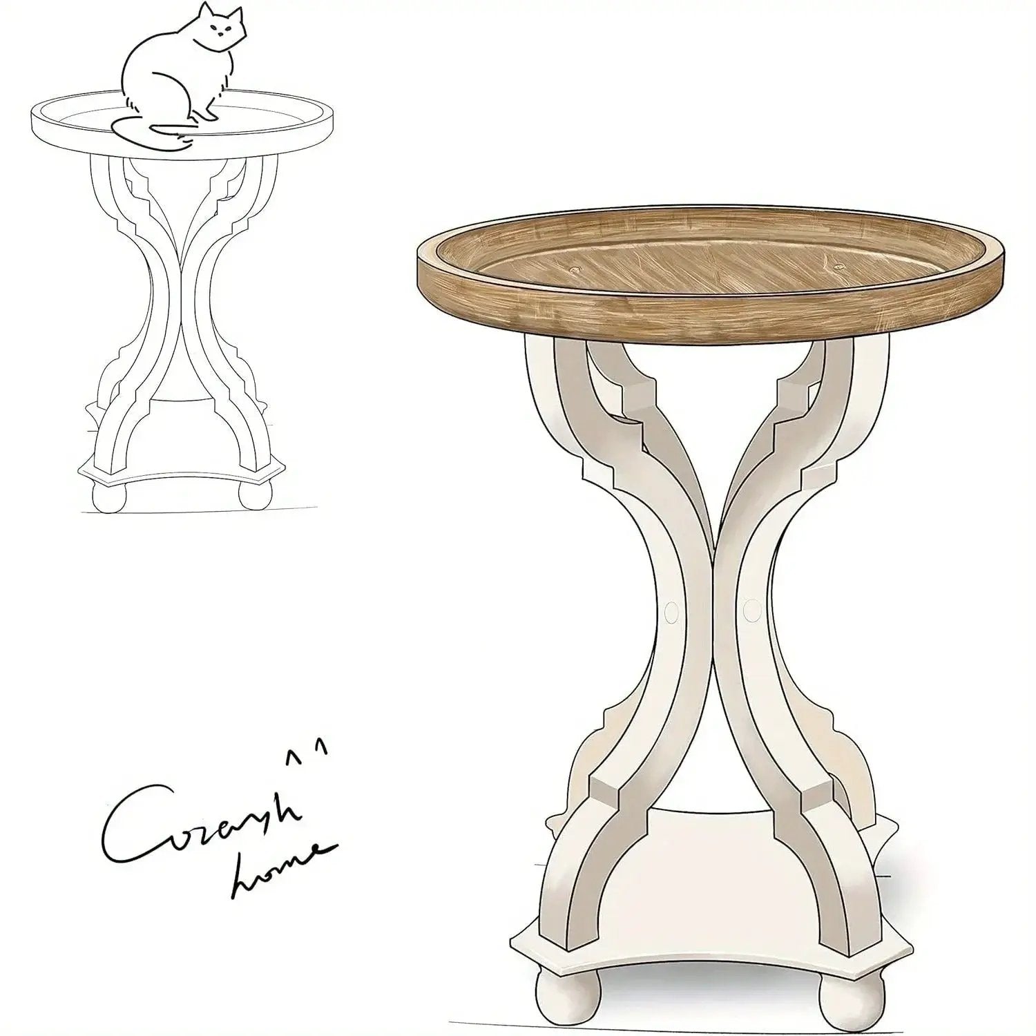 End Table - Handcrafted Natural Concave by House Of Avana