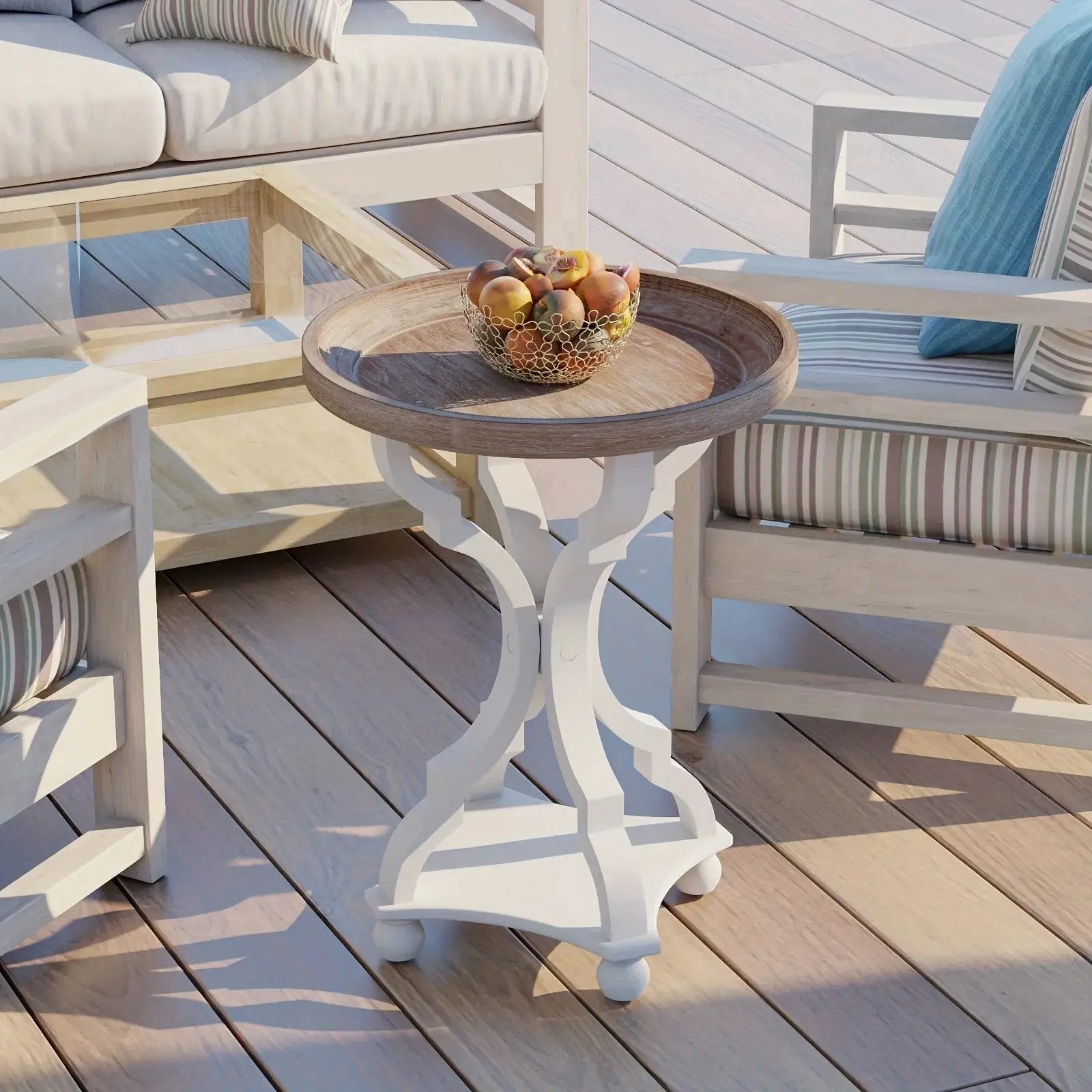End Table - Rustic Natural Tray Top by House Of Avana