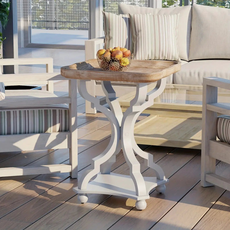 End Table - Rustic Natural Tray Top by House Of Avana